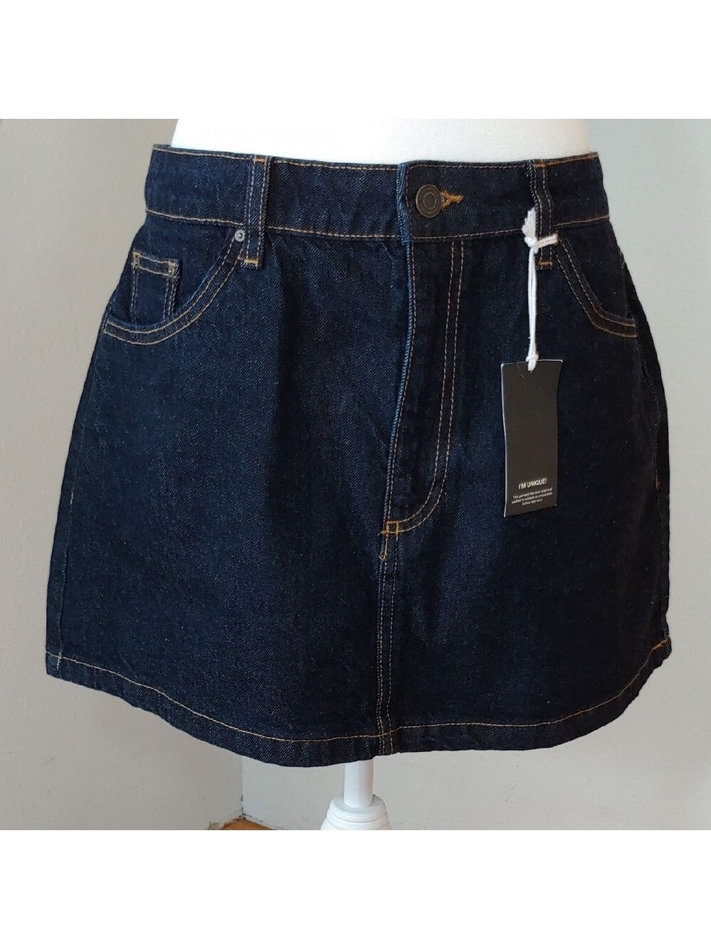 Cotton-On Women's Cotton Dark Denim Mini Skirt size 32/12 NWT